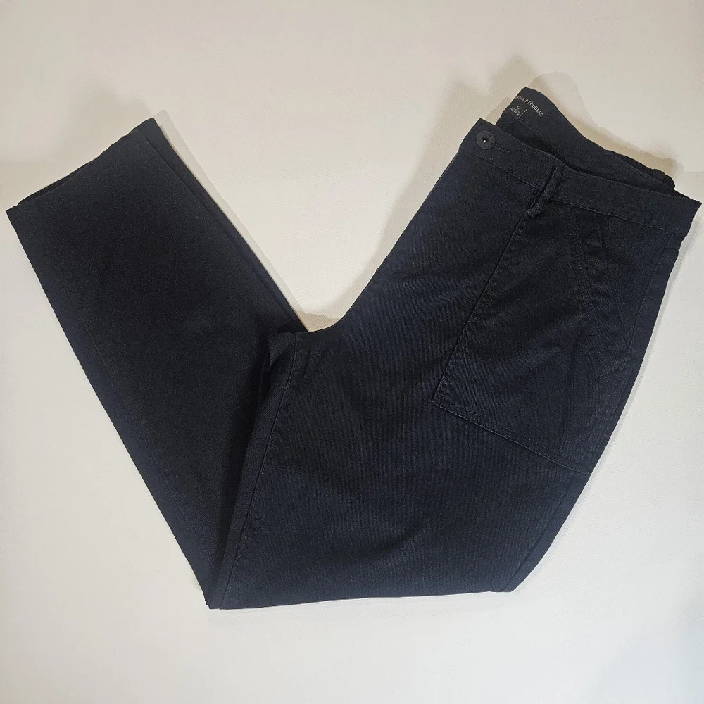 Banana Republic Chino Pants Womens 12 Navy Blue High Rise Straight Leg Casual